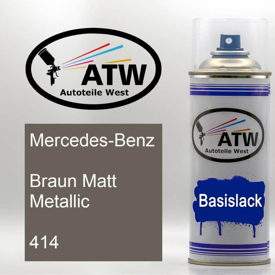 Mercedes-Benz, Braun Matt Metallic, 414: 400ml Sprühdose, von ATW Autoteile West.